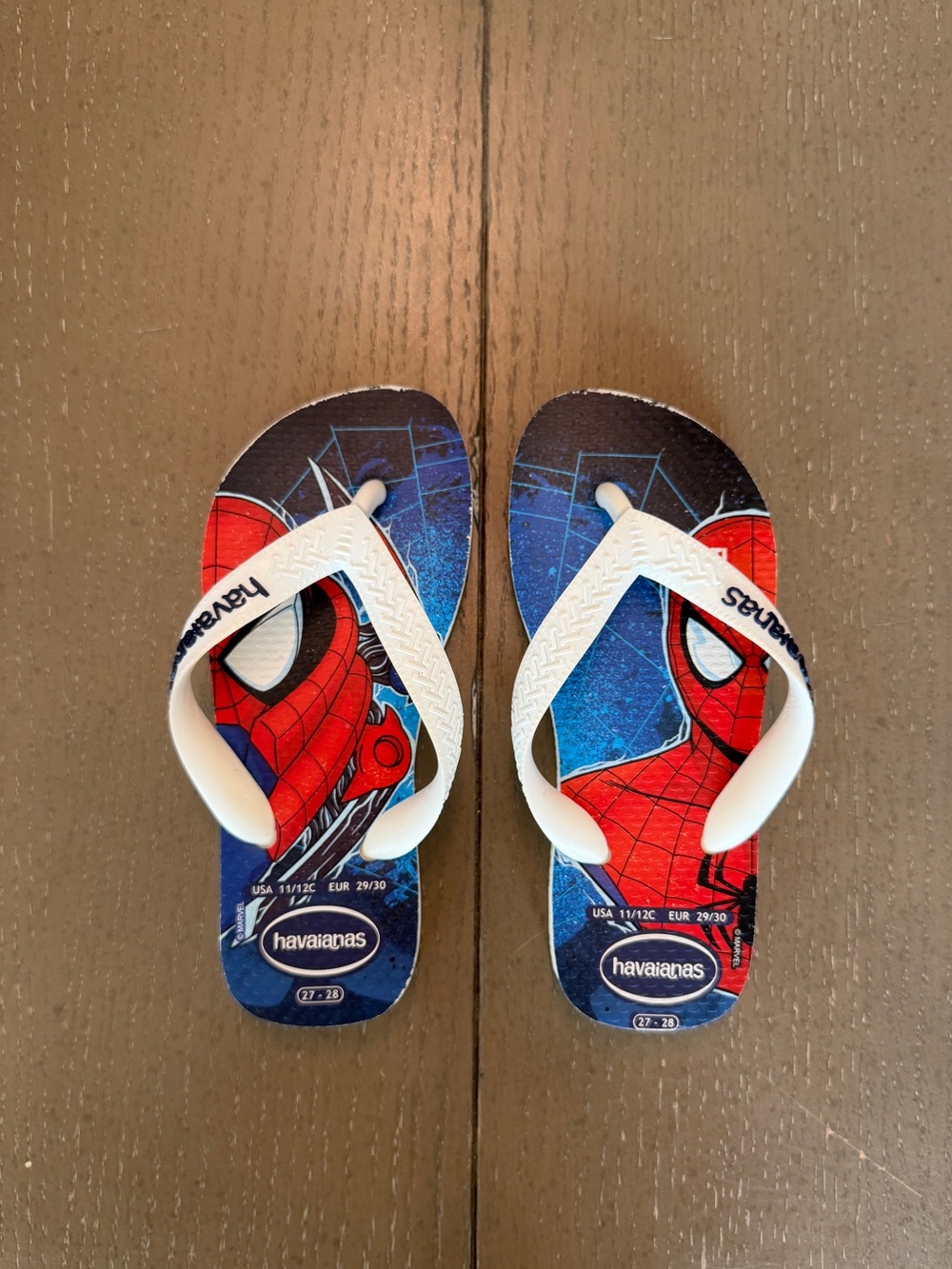 Havaianas Kids Marvel Spider-Man Flip Flops/Sandals Size 11/12C